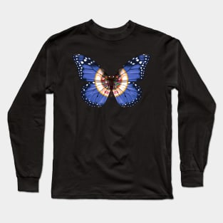 Minnesota Flag Butterfly - Gift for Minnesotan From Minnesota MN Long Sleeve T-Shirt